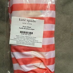 Kate Spade Coral and White Striped Picnic Sheet